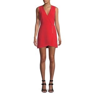Alice + Olivia Lennon Surplice Sleeveless Side-Zip Mini Dress